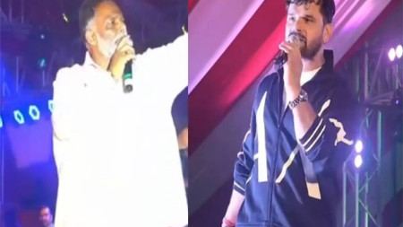 खेसारी लाल यादव यांच्या दिशेने फेकली चप्पल